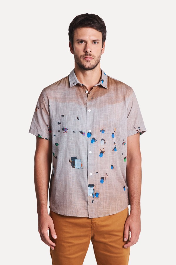 Camisa Estampada Mc Drone Beach