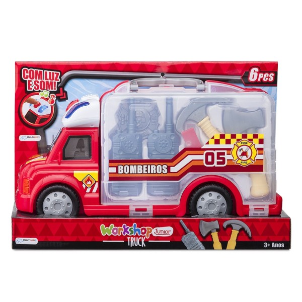 Encontraproduto.com.br - Maleta Caminhão Bombeiro Workshop Jr Truck Multikids - BR898OUT [Reembalado]