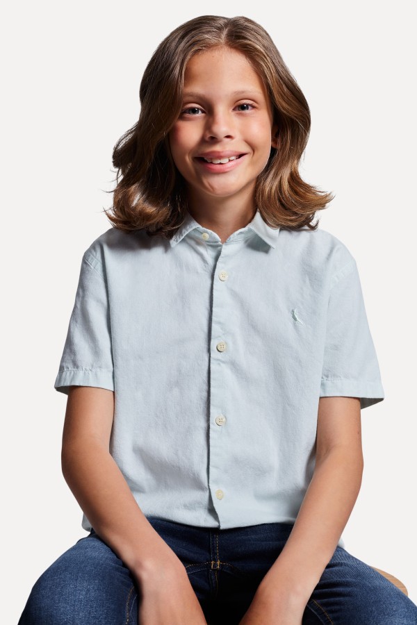 Camisa Mini Mc Pf Oxford Color