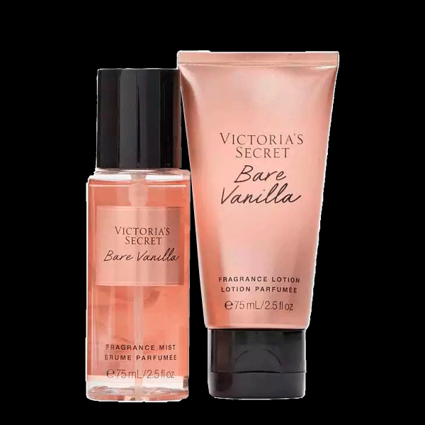 Kit Victorias Secret Bare Vanilla - Body Splash 75ml + Body Lotion 75ml