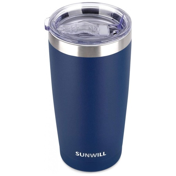 Encontraproduto.com.br - Copo Térmico 600 mL para Cerveja, Café com Isolamento a Vácuo, SUNWILL, Azul