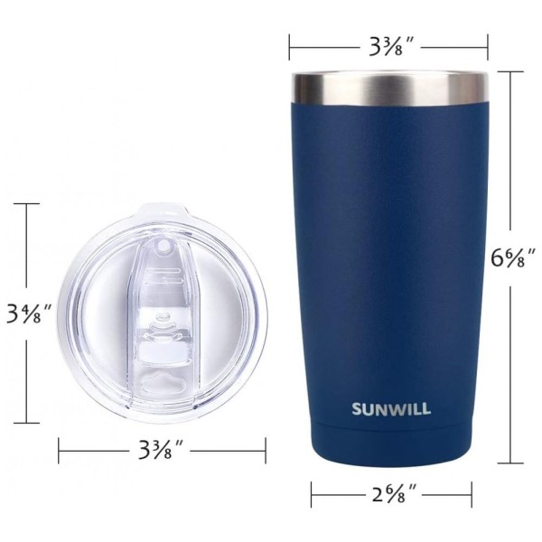 Encontraproduto.com.br - Copo Térmico 600 mL para Cerveja, Café com Isolamento a Vácuo, SUNWILL, Azul
