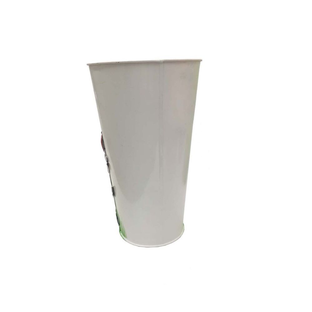 Encontraproduto.com.br - Vaso Balde De Ferro Jardim Joaninha Flor Branco (Sybo-G8)