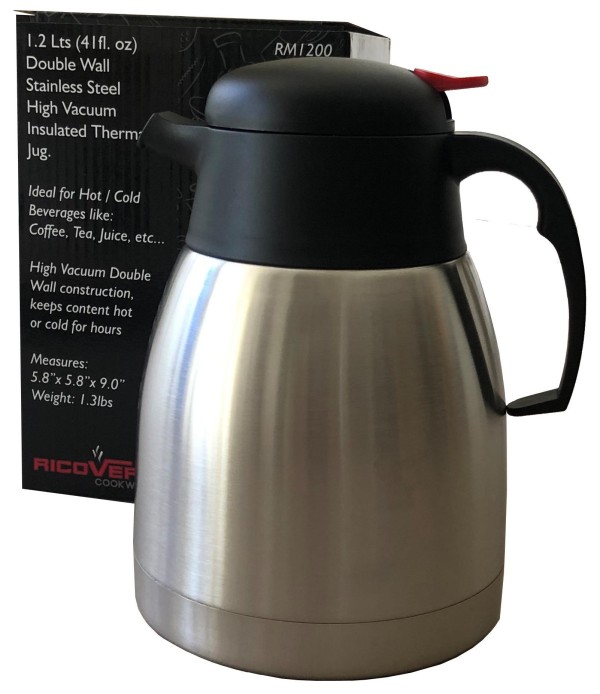 Encontraproduto.com.br - Garrafa Térmica De Aço Com Ampola De Inox 1,2 L