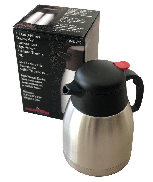 Encontraproduto.com.br - Garrafa Térmica De Aço Com Ampola De Inox 1,2 L