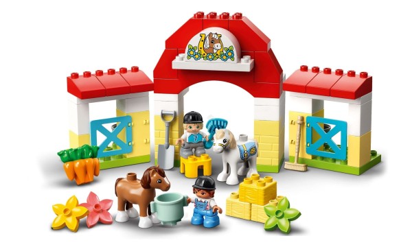 Encontraproduto.com.br - LEGO Duplo - Estábulo de Cavalos e Pôneis - LEGO