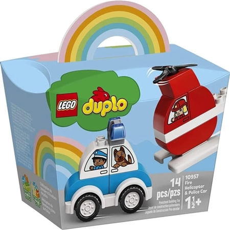 LEGO Duplo - Helicóptero dos Bombeiro e Carro da Polícia - 10957