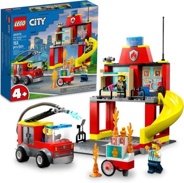 Encontraproduto.com.br - Blocos de Montar - City - Quartel e Caminhao dos Bombeiros LEGO DO BRASIL