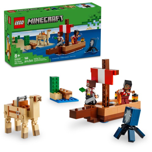Encontraproduto.com.br - Blocos de Montar - A Viagem do Barco Pirata - 166 peças - LEGO Minecraft