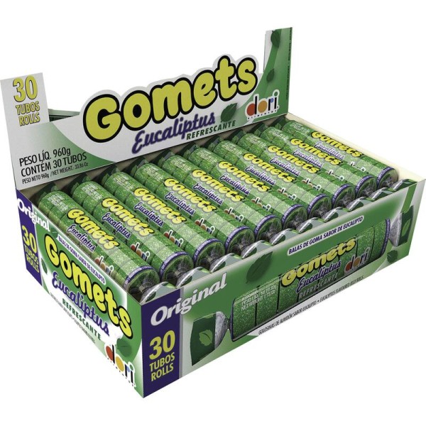 Encontraproduto.com.br - Bala de Goma Dori Gomets Eucaliptus Caixeta com 30 unidades