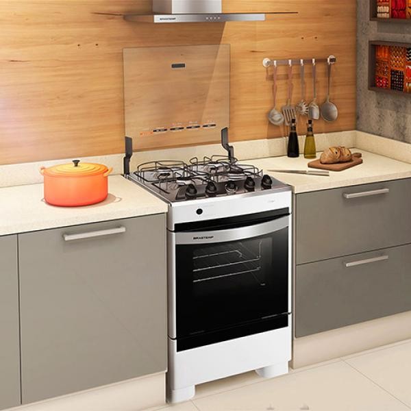 Encontraproduto.com.br - Fogão 4 Bocas Brastemp Automático BFO4NAB Branco