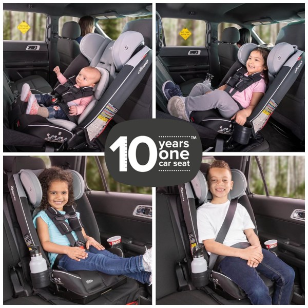 Encontraproduto.com.br - Cadeira de Bebê para Carro 4 em 1 para 10 Anos de Uso com 6 Acessórios, Diono Radian 3RXT, Preta