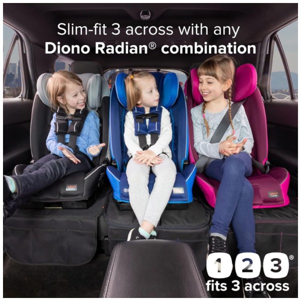 Encontraproduto.com.br - Cadeira de Bebê para Carro 4 em 1 para 10 Anos de Uso com 6 Acessórios, Diono Radian 3RXT, Preta