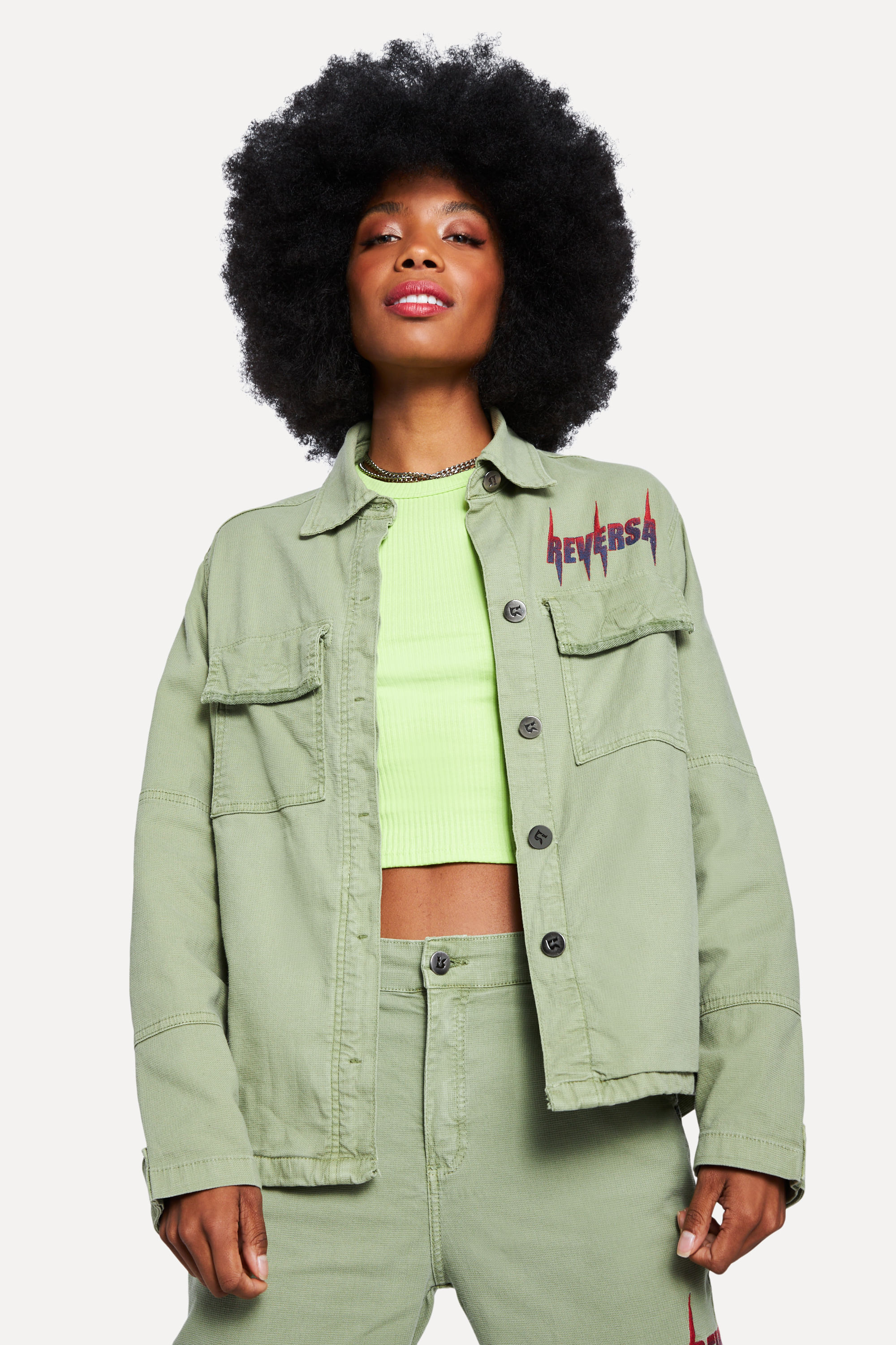 JAQUETA SARJA OVERSIZED BORDADO