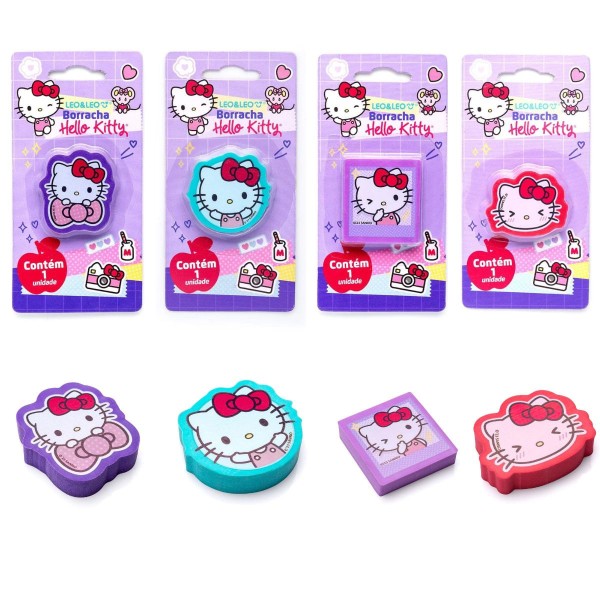 Encontraproduto.com.br - BORRACHA HELLO KITTY BLISTER C/1 UND. SORTIDOS - LEO & LEO