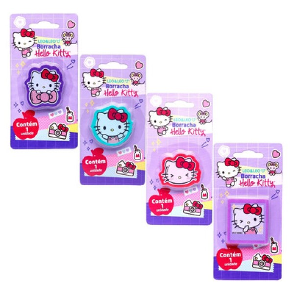 Encontraproduto.com.br - BORRACHA HELLO KITTY BLISTER C/1 UND. SORTIDOS - LEO & LEO