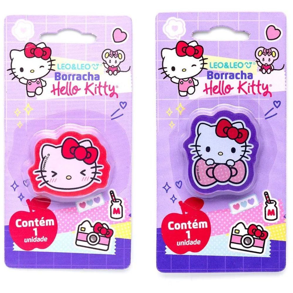Encontraproduto.com.br - BORRACHA HELLO KITTY BLISTER C/1 UND. SORTIDOS - LEO & LEO