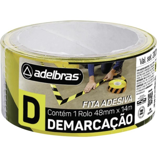Encontraproduto.com.br - Fita Adesiva Adelbras Zebrada - 48mm x 14m Unidade