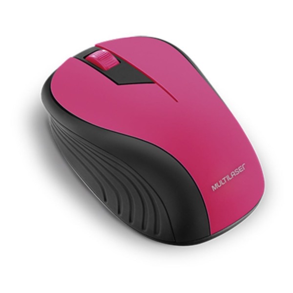 Encontraproduto.com.br - Mouse Sem Fio Wave Conexão Usb 1200dpi 3 Botões Ergonômico Rosa - MO214OUT [Reembalado]