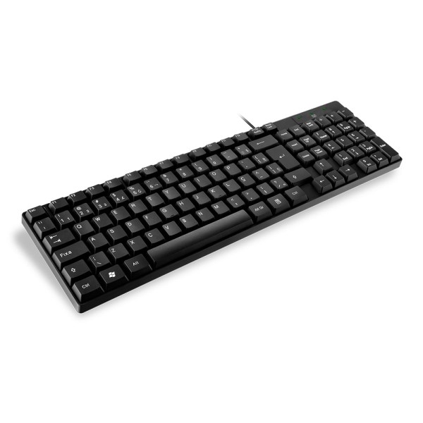 Encontraproduto.com.br - Teclado Com Fio Compacto Conexão USB Cabo de 120cm Resistente Água Preto - TC193OUT [Reembalado]