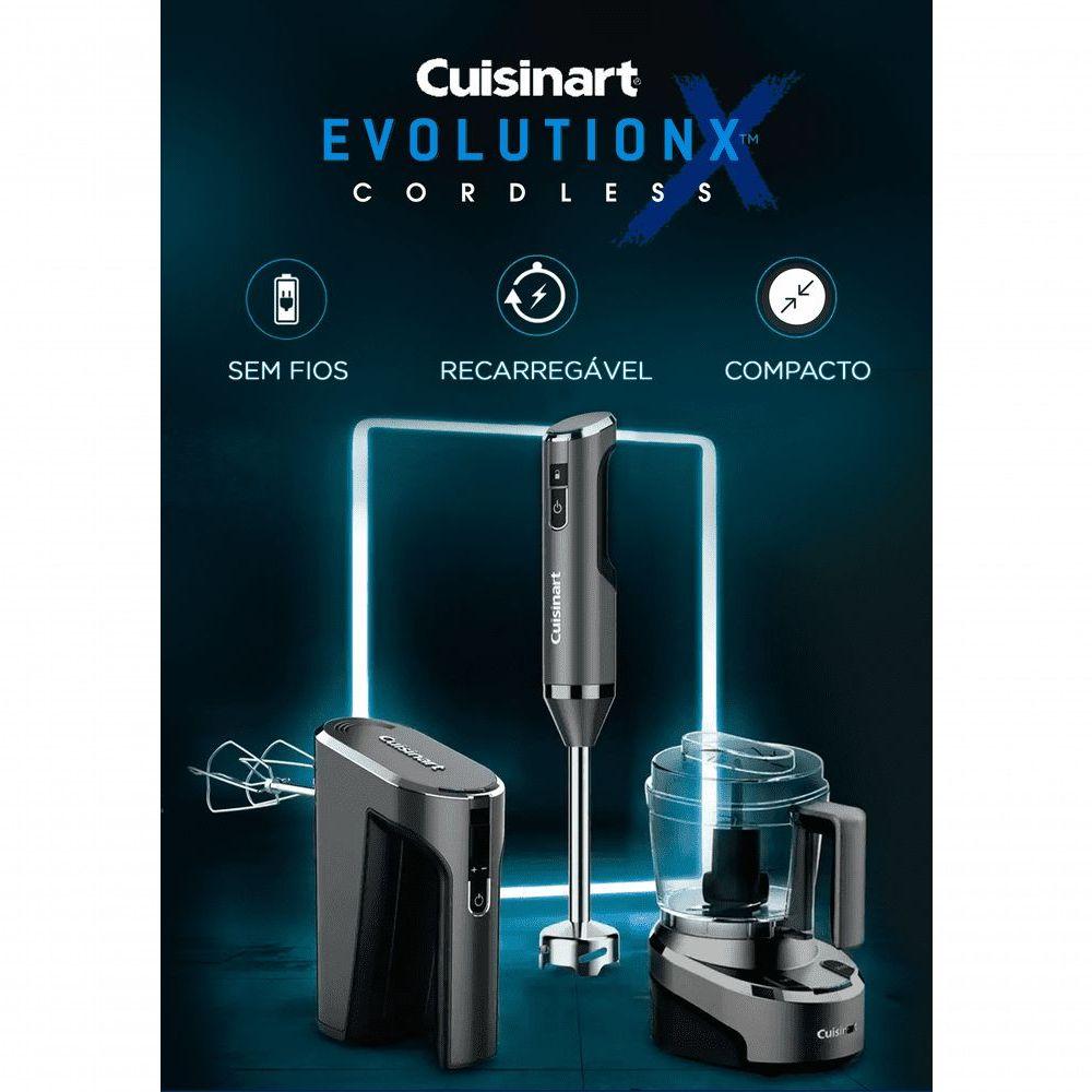Encontraproduto.com.br - Mixer Manual Cordless EvolutionX Sem Fio Recarregável Bivolt Cuisinart Prata
