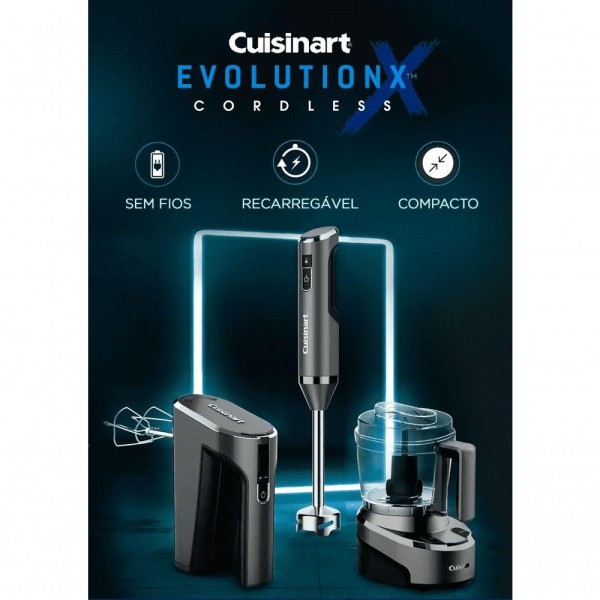Encontraproduto.com.br - Mixer Manual Cordless EvolutionX Sem Fio Recarregável Bivolt Cuisinart Prata