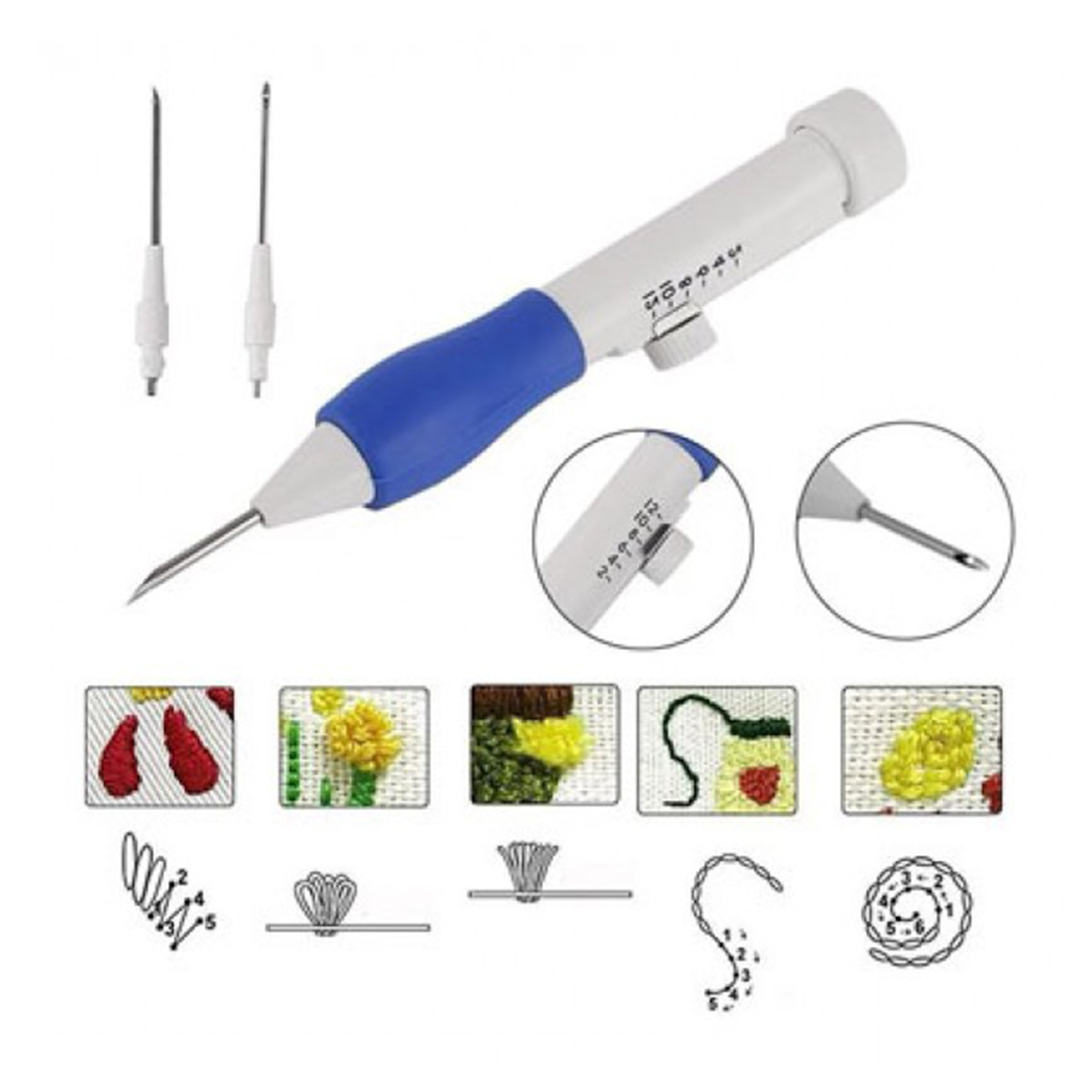 Encontraproduto.com.br - KIT AGULHA MAGICA PONTO RUSSO PARA BORDADO