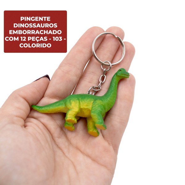 Encontraproduto.com.br - PINGENTE DINOSSAUROS EMBORRACHADO COM 12 PEÇAS