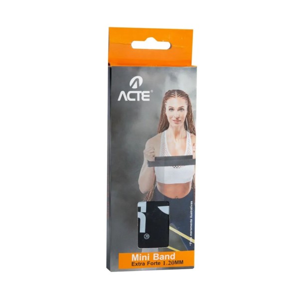 Encontraproduto.com.br - Mini Faixa Elástica Acte Band Extra Forte 1.2 Mm Unissex - Preto