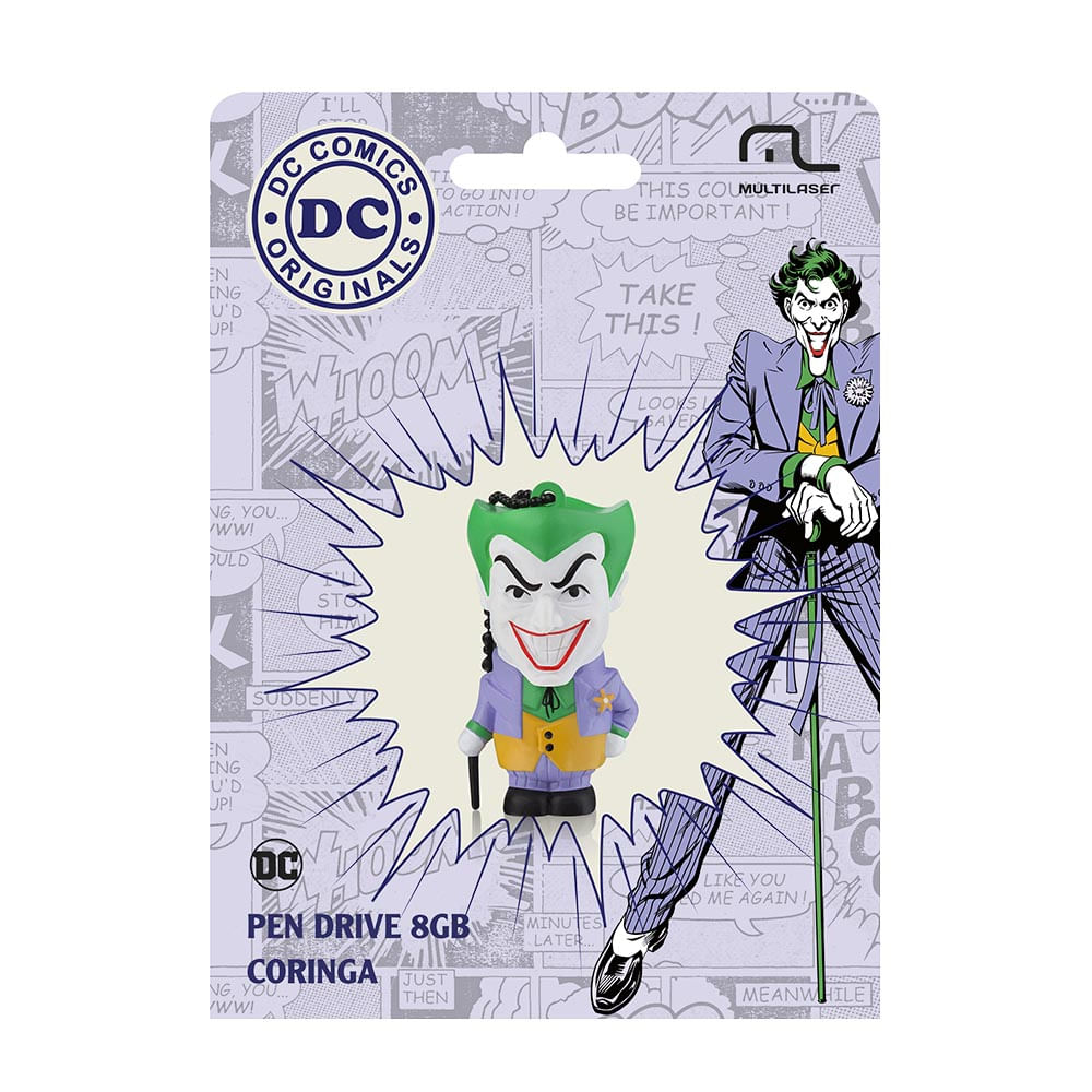 Encontraproduto.com.br - Pen Drive Dc Coringa 8GB USB Leitura 10MB/s e Gravação 3MB/s Multi- PD088OUT [Reembalado]