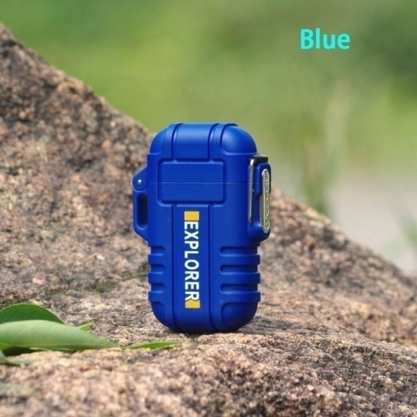 Encontraproduto.com.br - Isqueiro De Plasma à Prova Dágua Regarregável Usb ? Explorer -azul Escuro