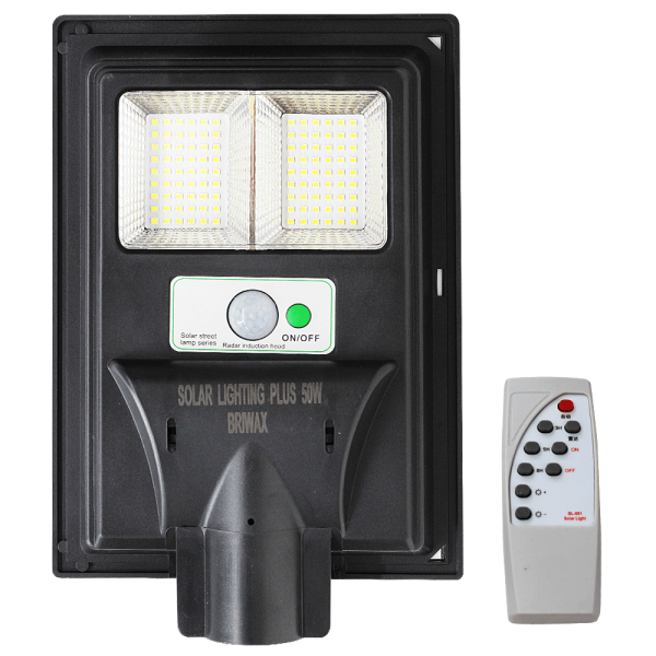 Luminária Pública Solar C/ Sensor e Controle remoto Led 50w