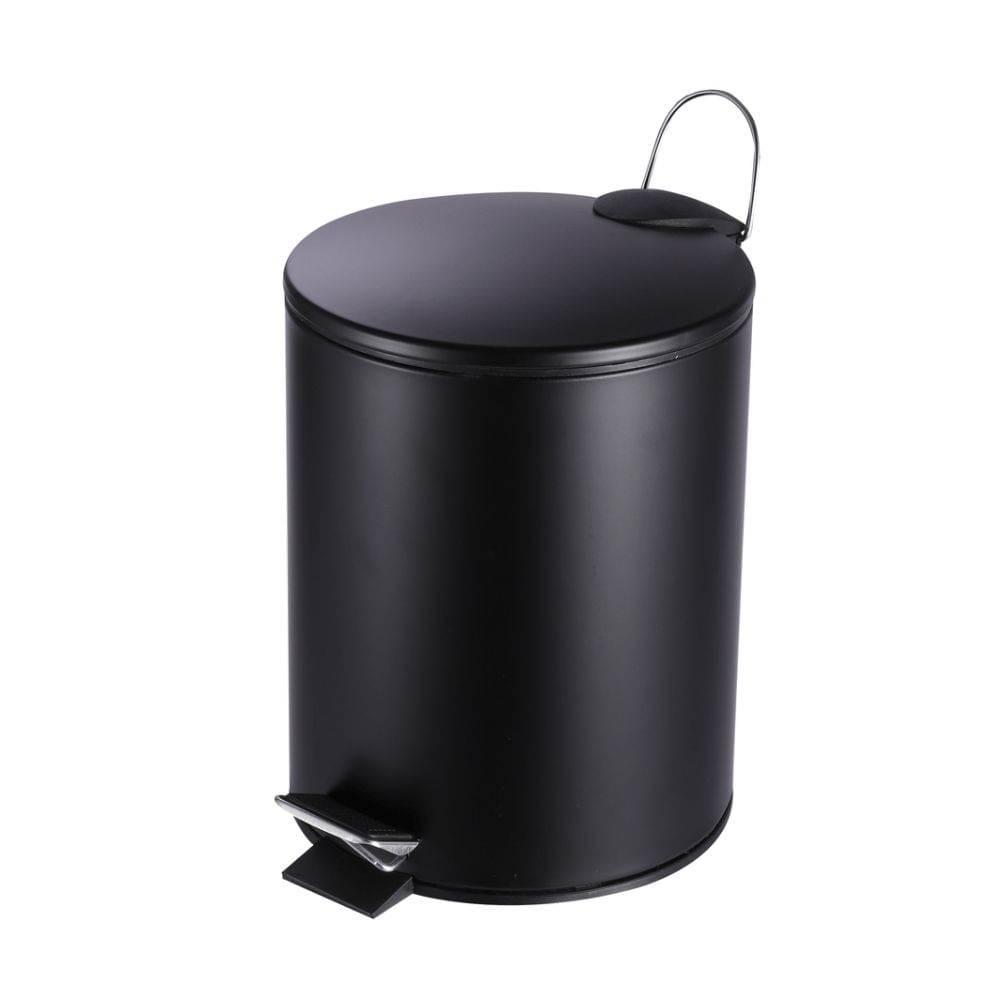Lixeira de Aço Inox Preto com Pedal 12 Litros Coisas e Coisinhas