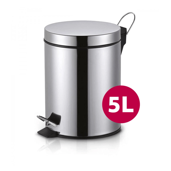 Encontraproduto.com.br - Lixeira de Inox com Pedal 5 Litros Coisas e Coisinhas