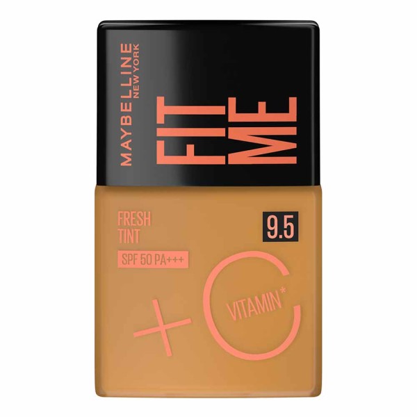 Encontraproduto.com.br - Base Líquida Maybelline Ny Fit Me Fresh Tint Com Vitamina C FPS50 Cor 9,5 - 30ml