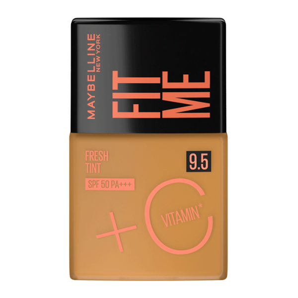 Encontraproduto.com.br - Base Líquida Maybelline Ny Fit Me Fresh Tint Com Vitamina C FPS50 Cor 9,5 - 30ml