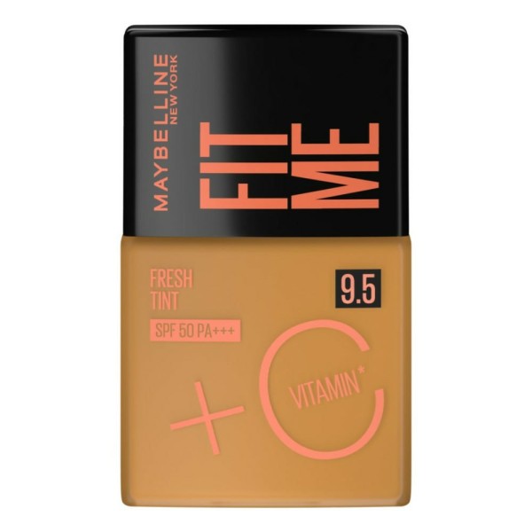 Encontraproduto.com.br - Base Líquida Maybelline Ny Fit Me Fresh Tint Com Vitamina C FPS50 Cor 9,5 - 30ml