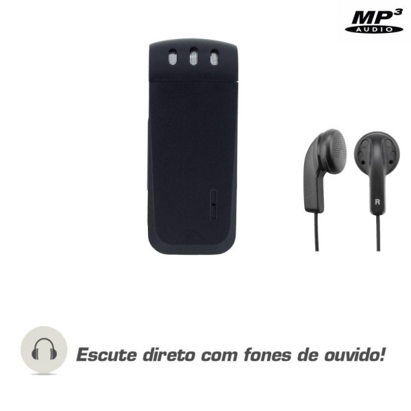 Encontraproduto.com.br - Gravador de Voz Espião com Fones de Ouvido Áudio/Micro