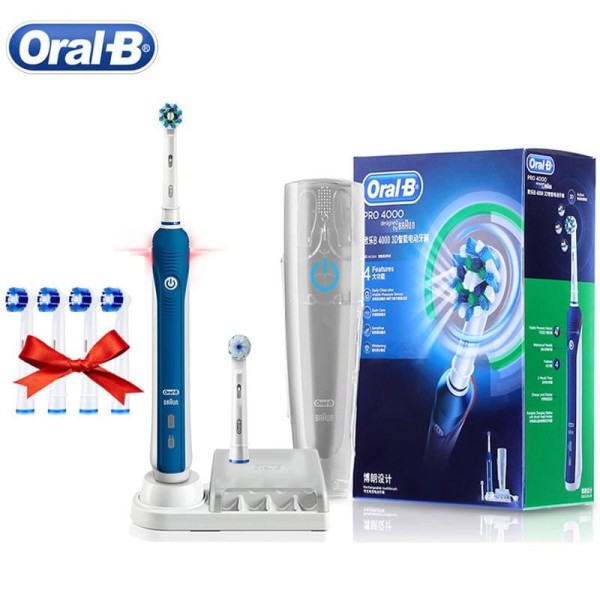 Encontraproduto.com.br - Escova de Dentes Elétrica Oral B 3D Smart Pro4000 com Sensor de Pressão
