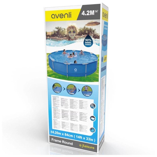 Encontraproduto.com.br - Piscina Articulada Uttil com Kit Reparo e Válvula de Drenagem Azul 9.495 Litros