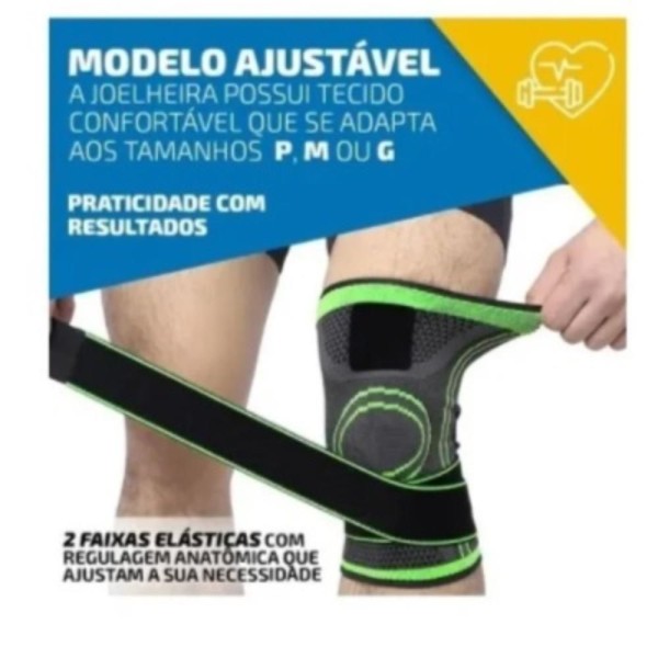 Encontraproduto.com.br - Joelheira Tensor Perna Alivia Dores Crossfit Corrida Patela Muscular Treino Neoprene Articulada Ajustavel