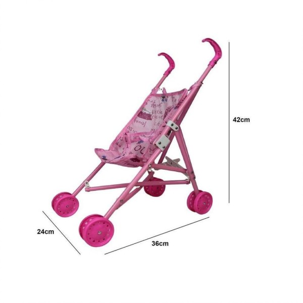 Encontraproduto.com.br - Boneca Bebe com Carrinho de Passeio Dobravel Infantil