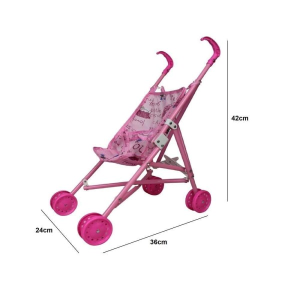 Encontraproduto.com.br - Boneca Bebe com Carrinho de Passeio Dobravel Infantil