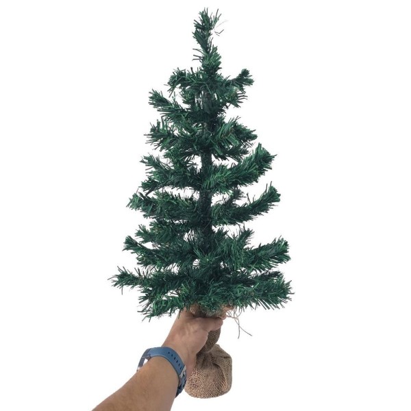 Encontraproduto.com.br - Mini árvore Natalina Imperial 60cm Com 67 Galhos Base Juta