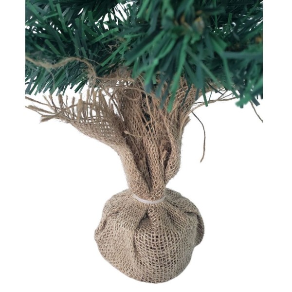 Encontraproduto.com.br - Mini árvore Natalina Imperial 60cm Com 67 Galhos Base Juta