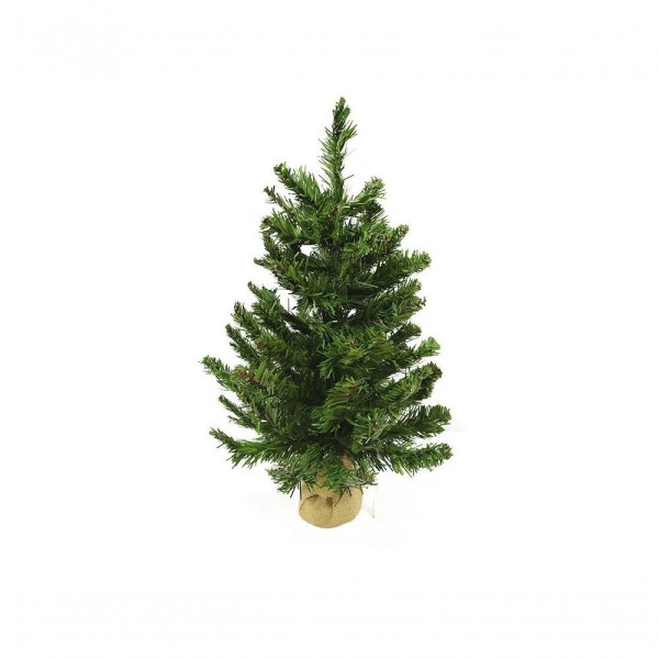 Encontraproduto.com.br - Mini árvore Natalina Imperial 60cm Com 67 Galhos Base Juta