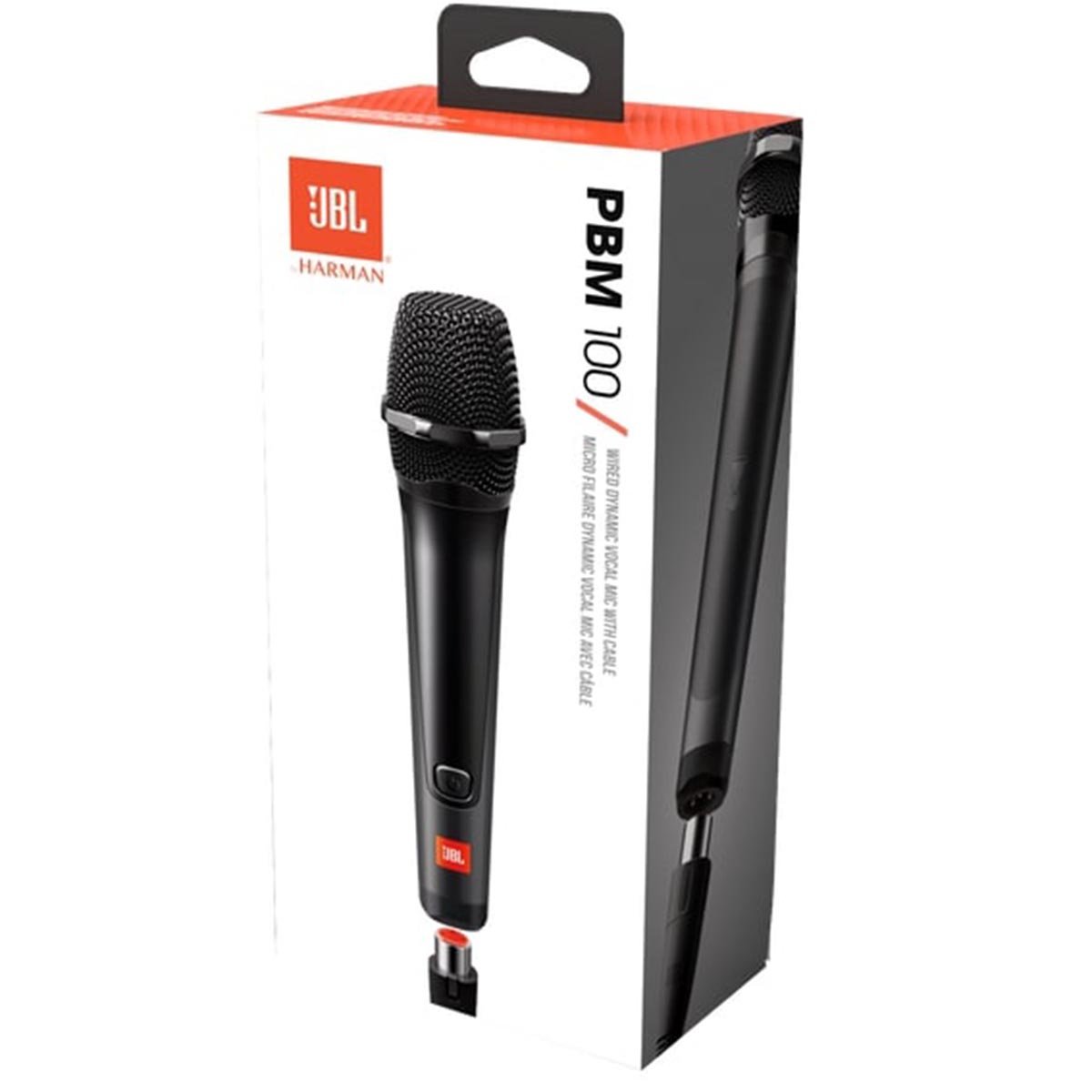 Encontraproduto.com.br - Microfone Vocal Dinamico com Cabo JBL PBM100 Wired JBLPBM100BLK