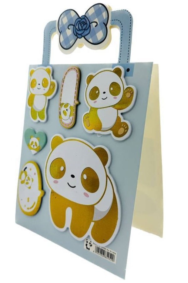 Encontraproduto.com.br - Bloco Adesivo Decorativo Panda Gold
