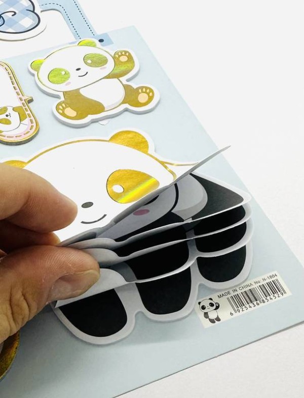 Encontraproduto.com.br - Bloco Adesivo Decorativo Panda Gold
