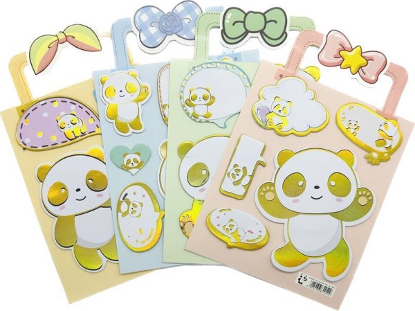 Encontraproduto.com.br - Bloco Adesivo Decorativo Panda Gold